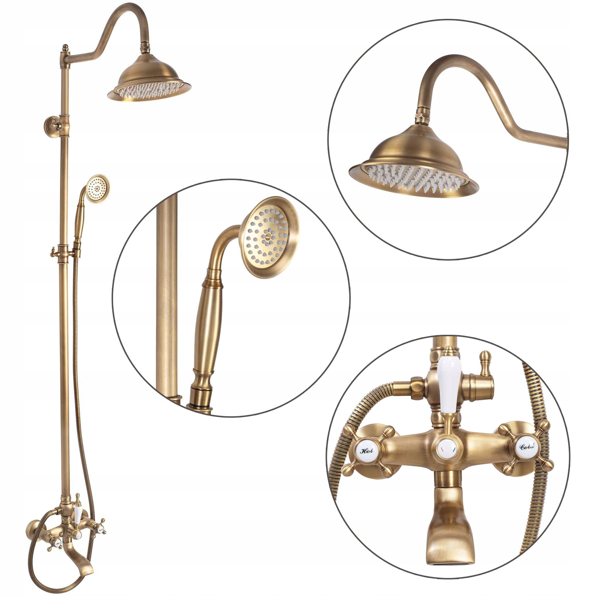 Retro sprchový set Rea Bergamo Zlatý Starnúci Starší