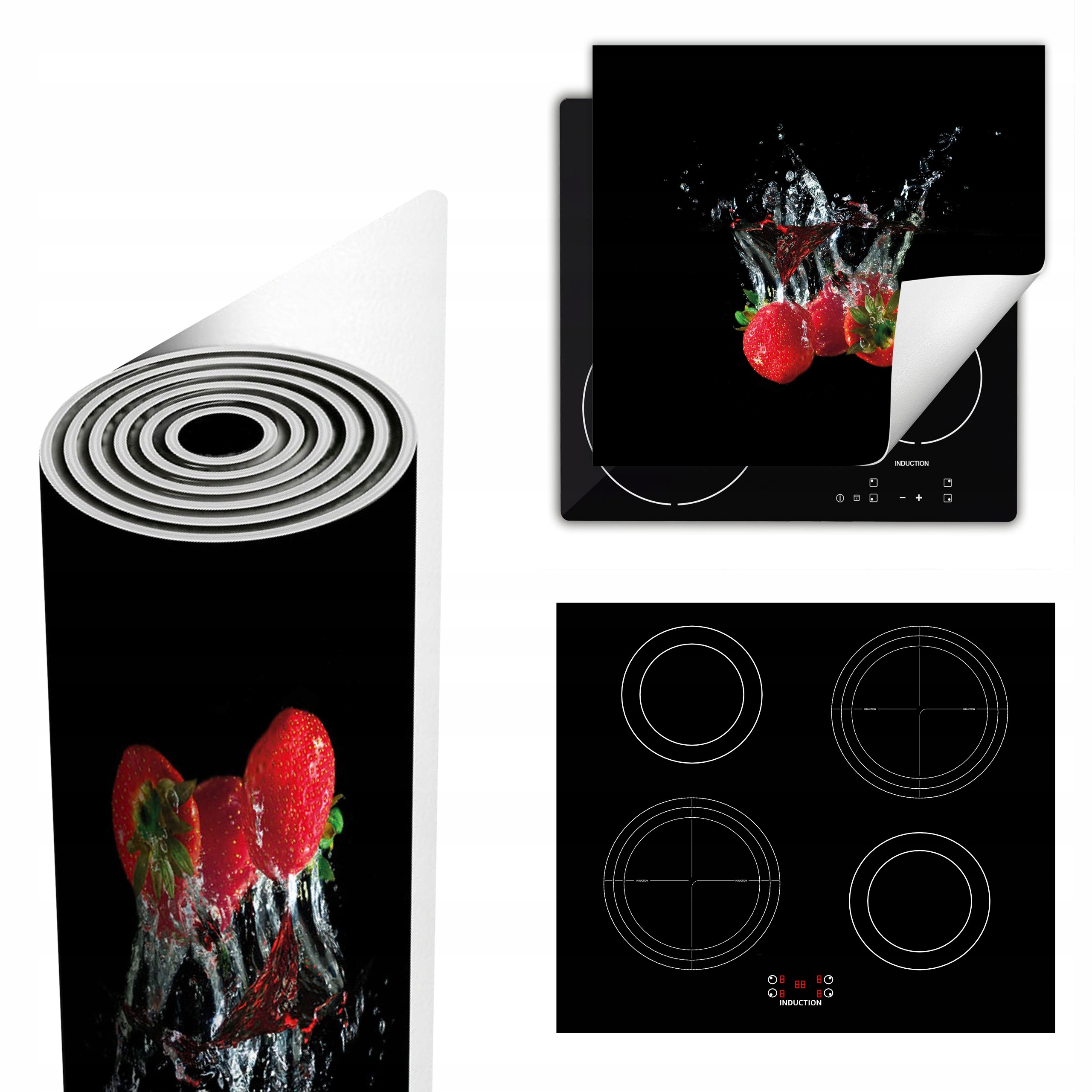 Ochranná Podložka Na Sporák Má Více Místa 60x52 černá jahody