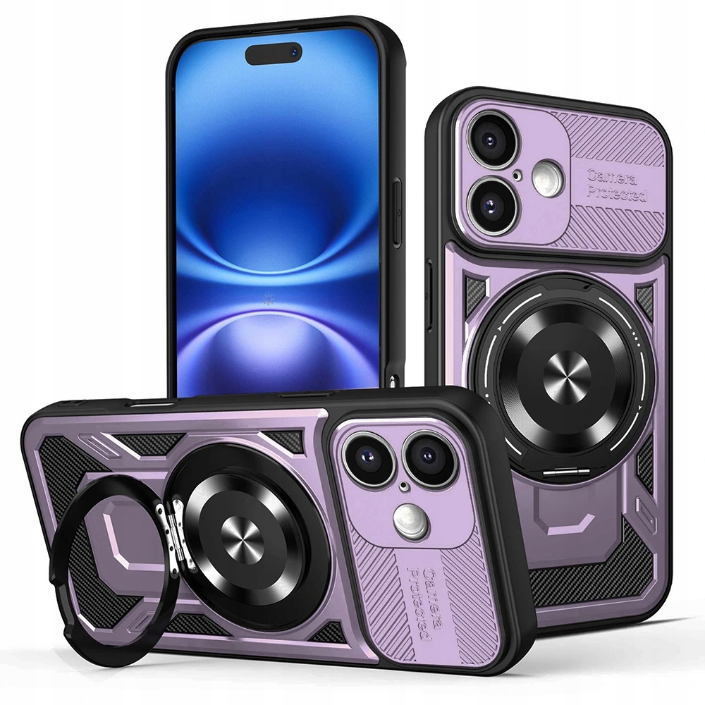 Techsuit RuggedCam etui do iPhone 16 Plus fioletowy