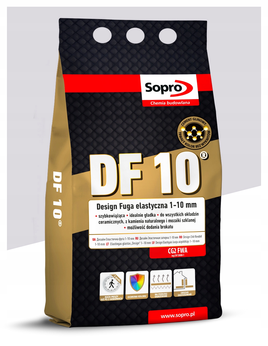 Elastická spárovací hmota 1-10 mm – Sopro Df 10 – 4 kg – Pergamon 27 – spárovací malta