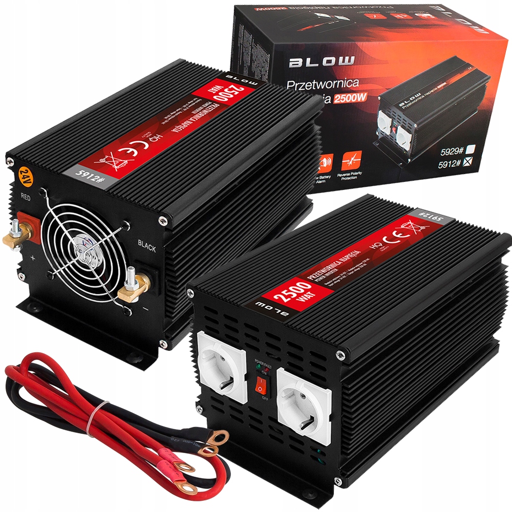 PRZETWORNICA NAPIĘCIA SAMOCHODOWA 24V/230V 2500W