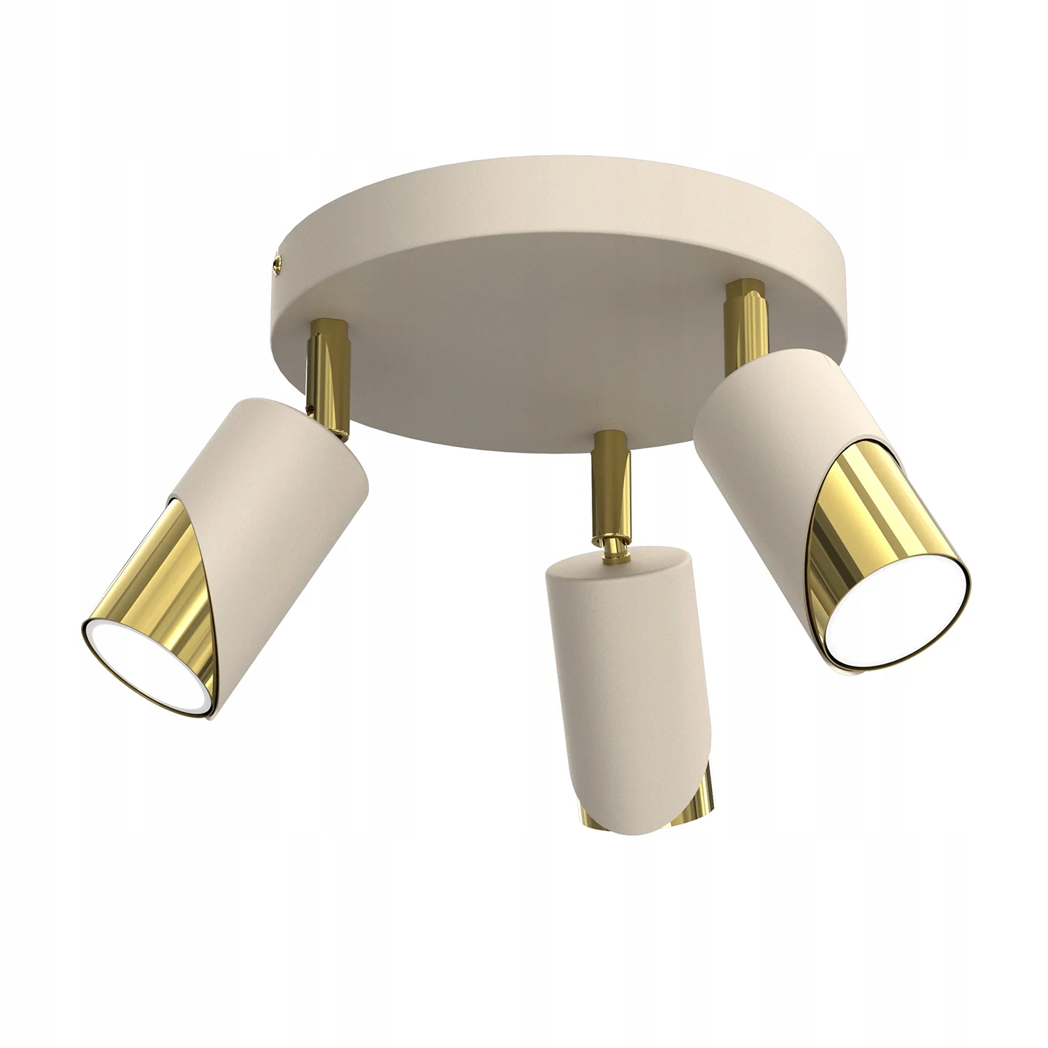 Stropná lampa krémová zlatá okrúhla 3 pohyblivé ozdobné reflektory Luminex