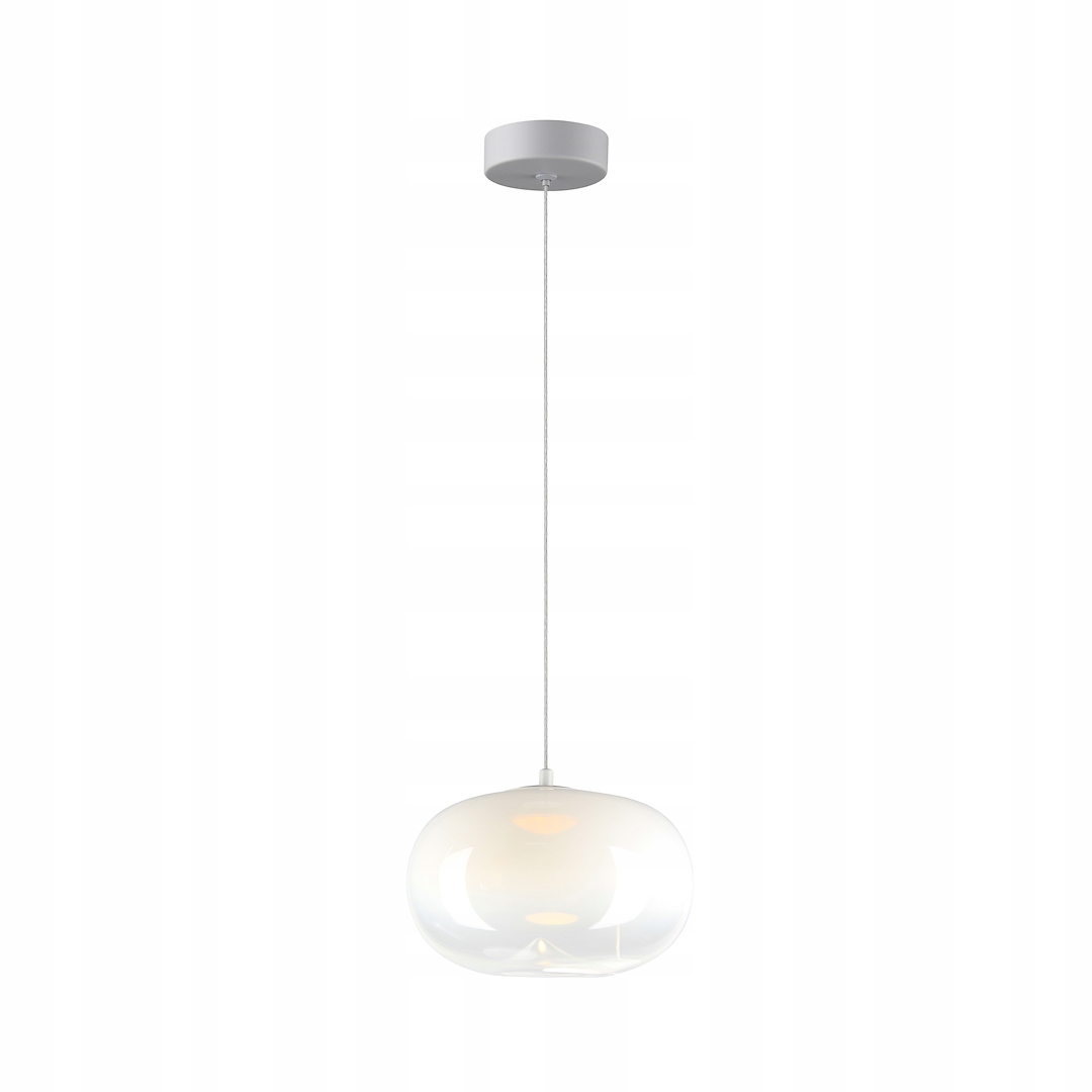 Led závesná lampa biela sklenená, ozdobná, 18 cm, do obývačky 3000K Milagro