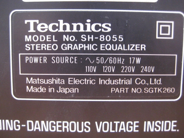 SH-8055 Technics Korektor graficzny Graphic Equalizer c1 SH-8055 Technics Korektor graficzny Graphic Equalizer c1