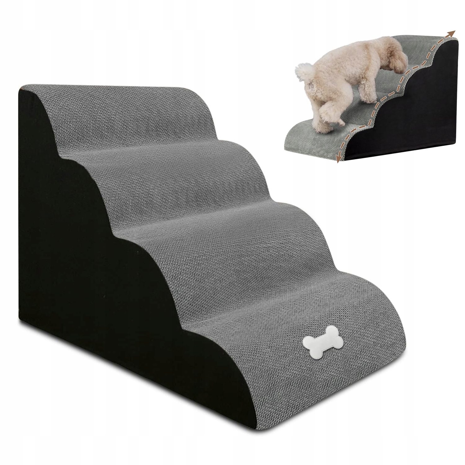 Levně Schůdky Pro Psa 3 Stupně 50 CM Pro Nastupování Plošina Mírná Rampa Komfort