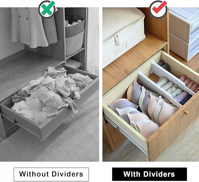 8 x REGULOWANY ORGANIZER DO SZUFLAD, Przegródka do szuflad, Separator Marka inna