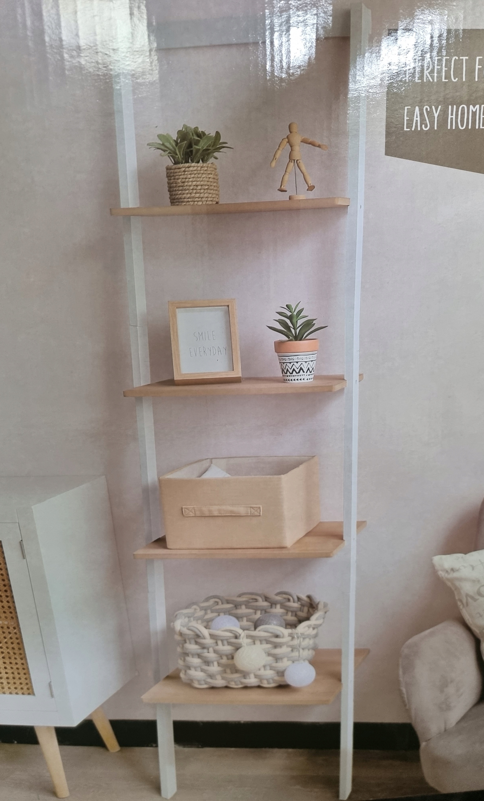 PÓŁKA drabinka REGAŁ SZAFKA DREWNIANA STOJAK loft Wysokość mebla 164 cm