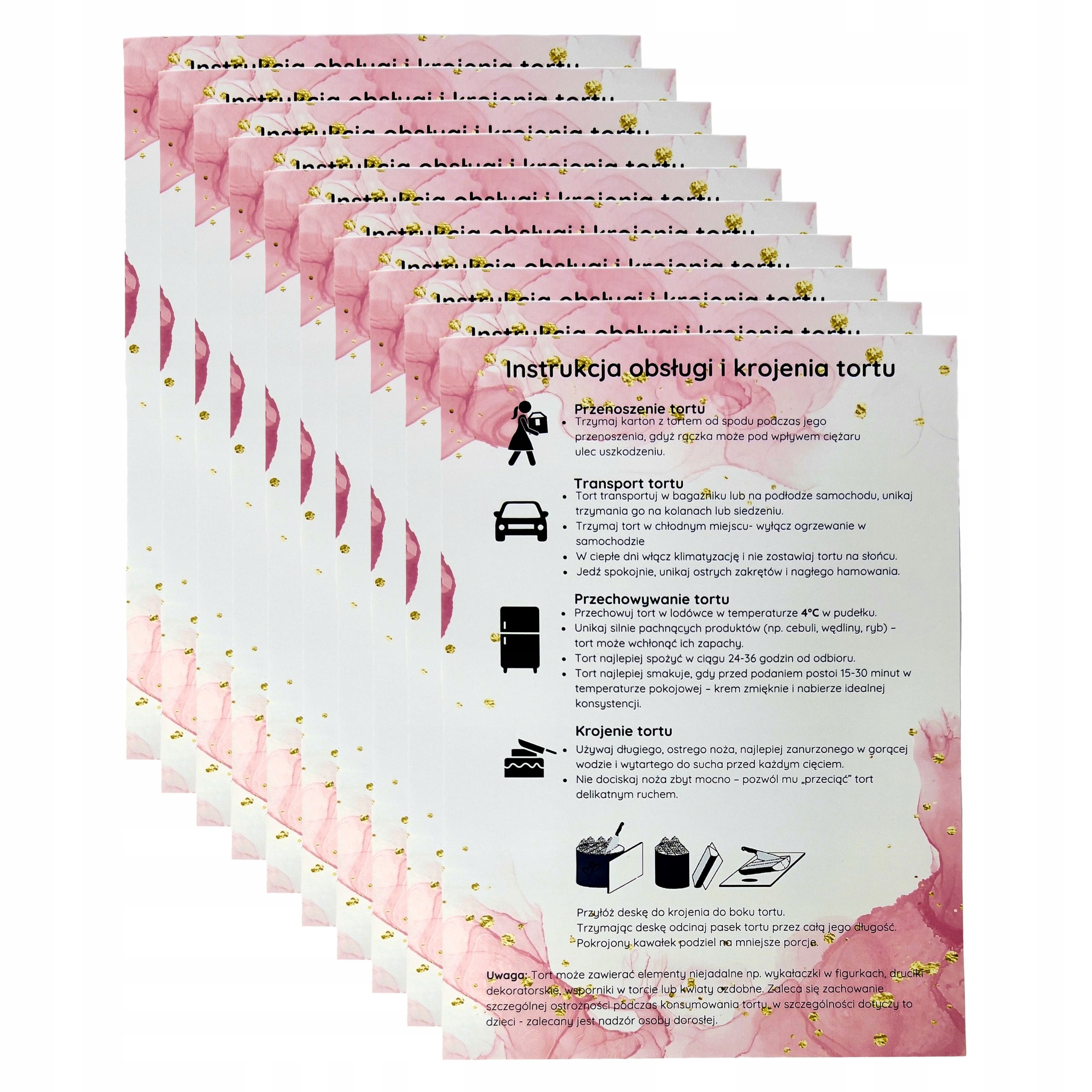 Levně Návod na použití krájení dortu A5 Samolepka pro dílny zákazníků obchodů