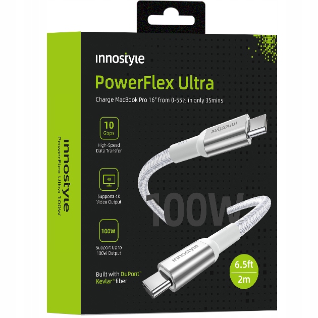 Innostyle Powerflex Ultra Usb-c Kabel Rychlé Nabíjení Thunderbolt 10GBPS