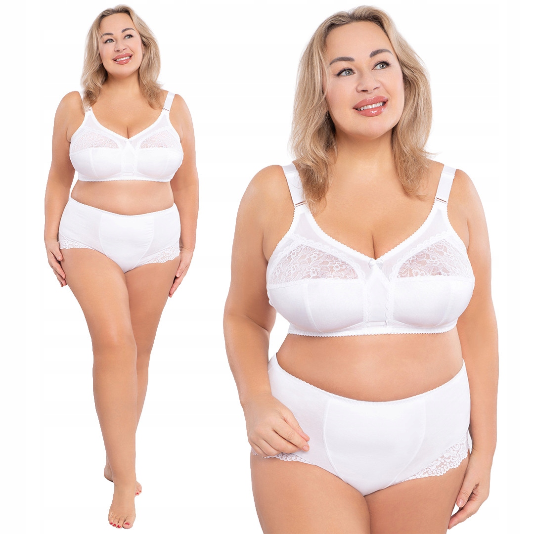 Bílá podprsenka bez kostic plus size, velikost 105D