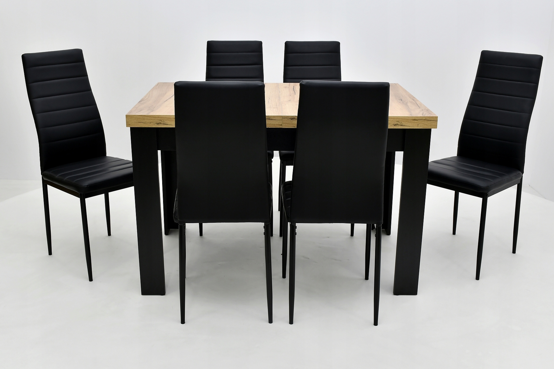 stół z 6 krzesłami, pogrubiony blat, stoły Marka Sandow