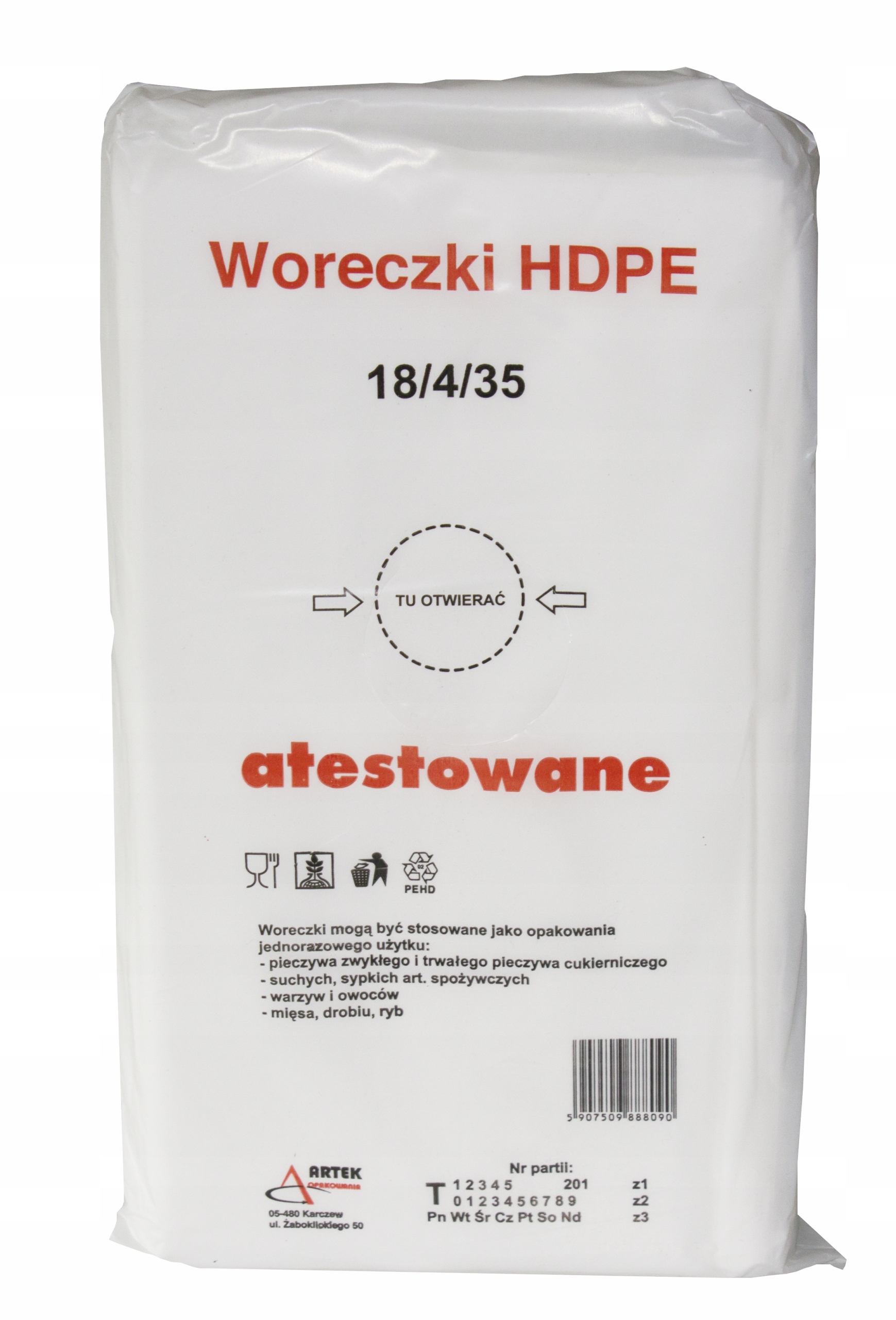 

Woreczki torebki foliowe Hdpe śniadaniowe 18x35cm
