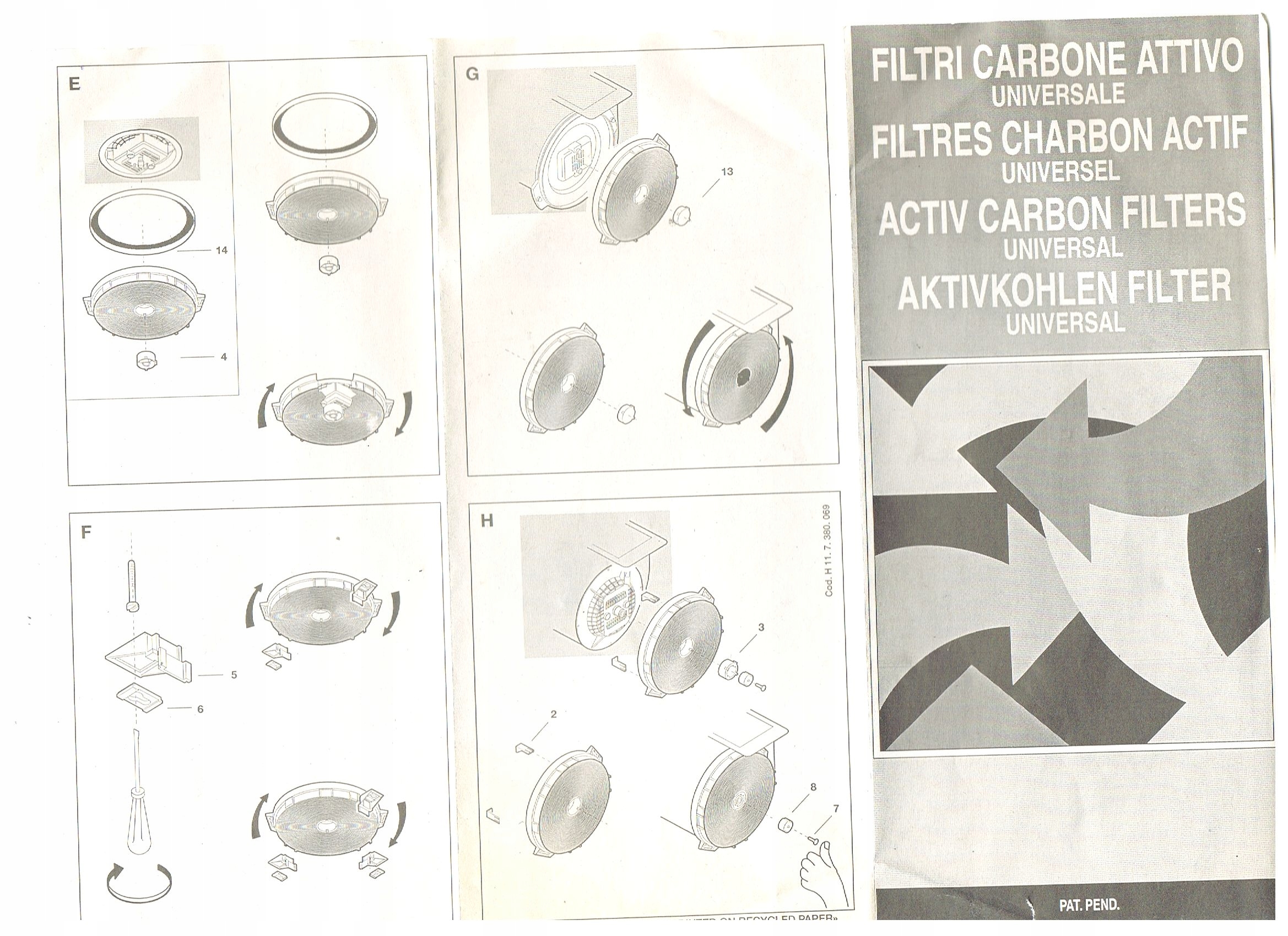 Filtr węglowy uniwersalny Rodzaj węglowy