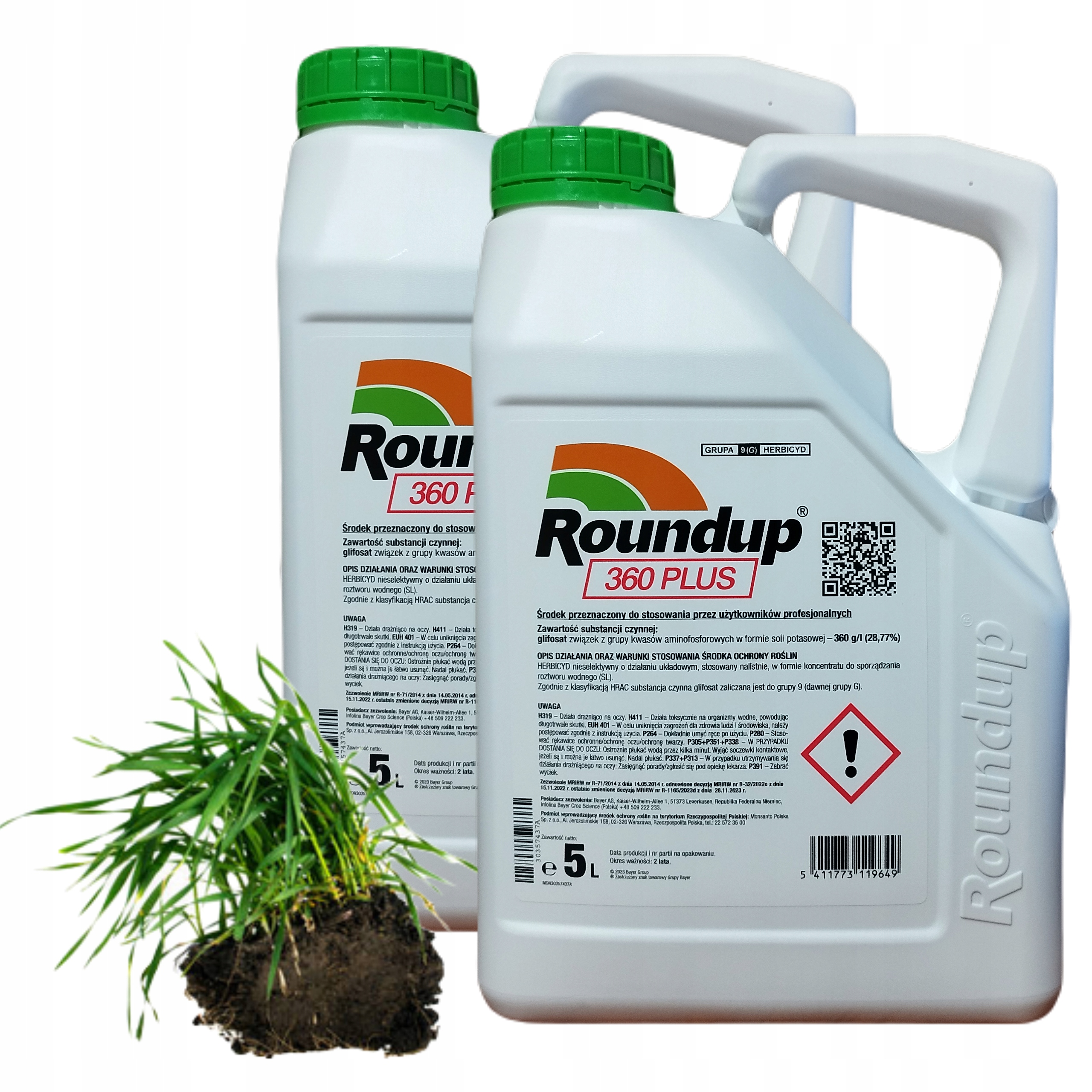 Roundup Plus 360SL 2X5l Randap na Chwasty Wypala Korzeń Niszczy Perz Total