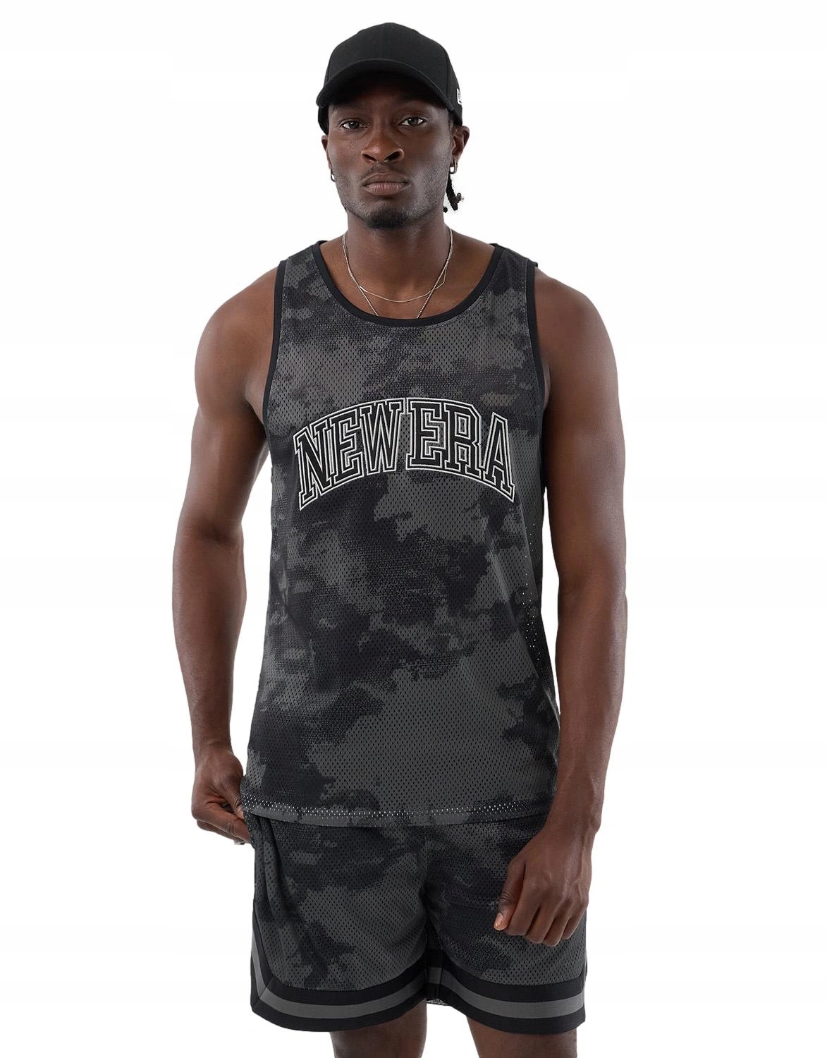 Tričko pánské New Era tank top bez rukávů Camo oversize polyester černá