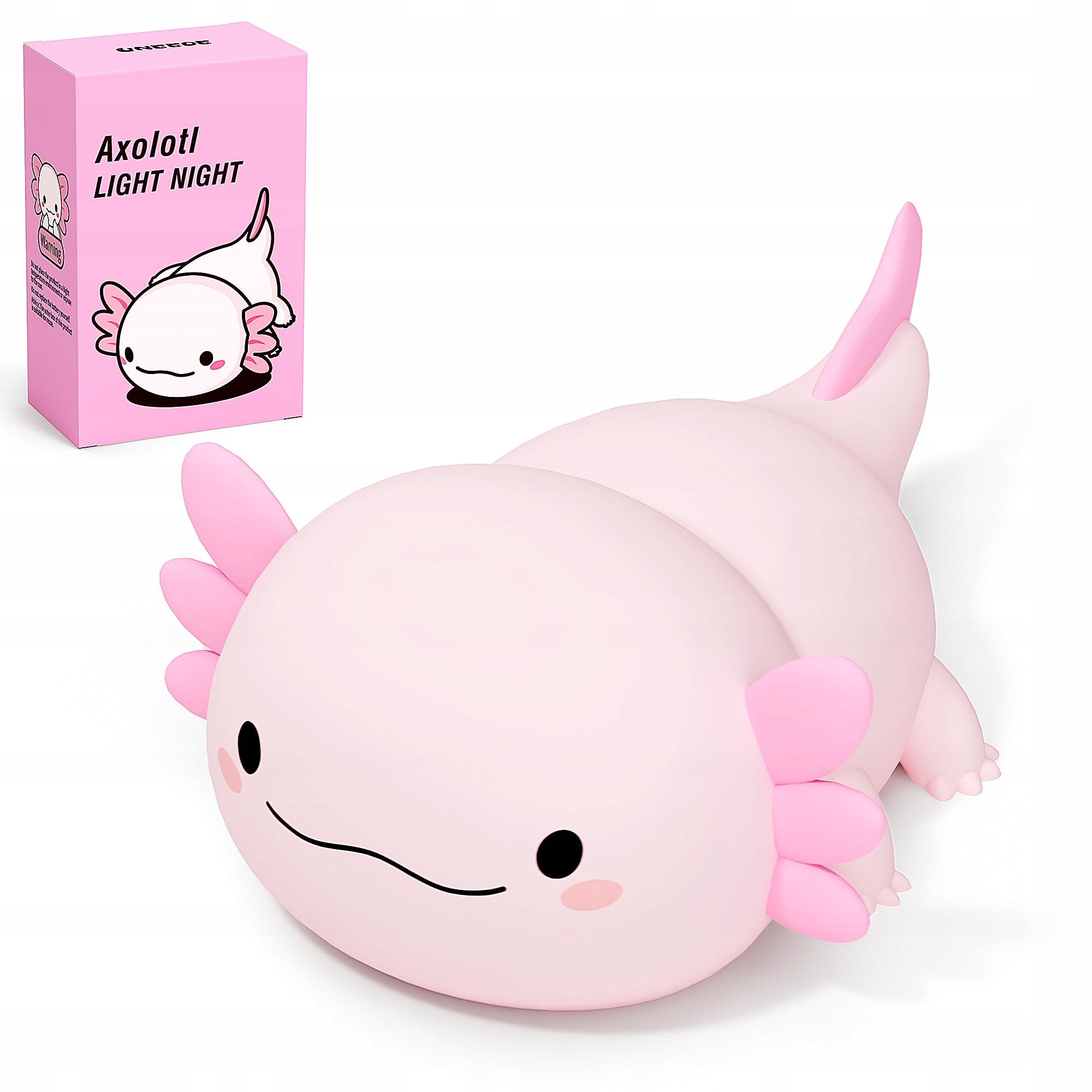 UNEEDE Lampka Nocna Dla Dzieci Silikonowa LED Różowy Axolotl — miniatura 8