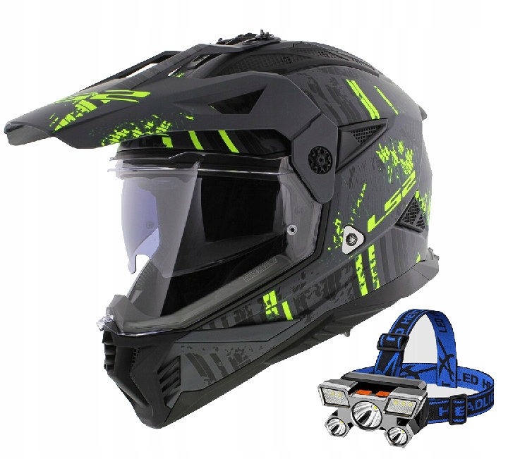 Kask LS2 MX702 Pioneer II Crazy Cross Quad Szyba Blenda L