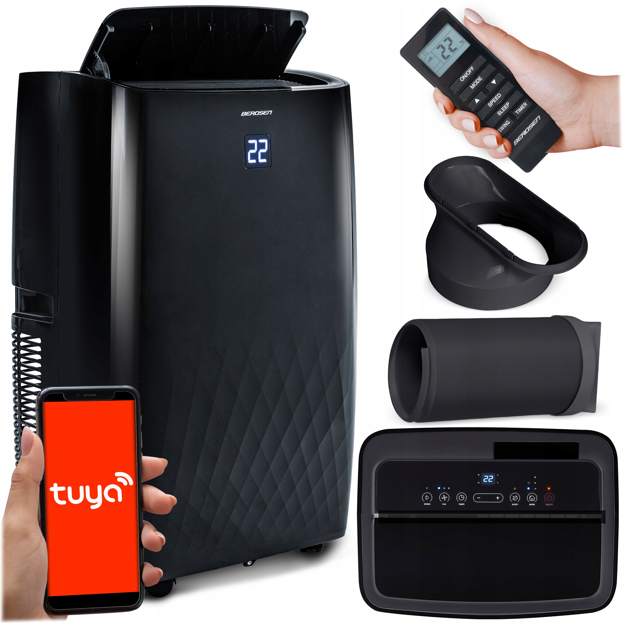 Prenosná Klimatizácia Berdsen S Funkciou Vykurovania 4 kW Odvlhčovač 36 l/24 h WiFi