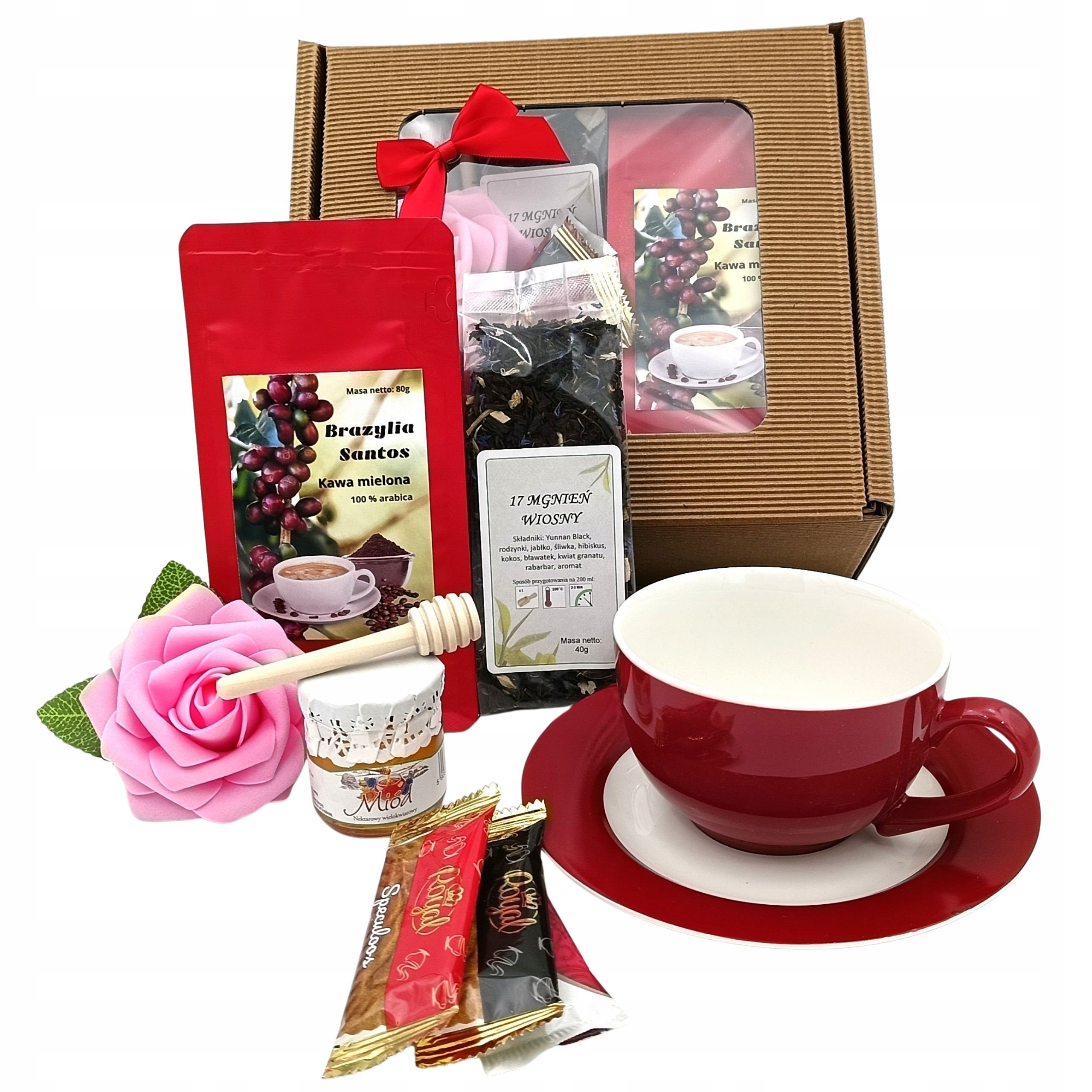 Levně Dárková Sada Dárek k narozeninám Šálek Káva Čaj Medové doplňky