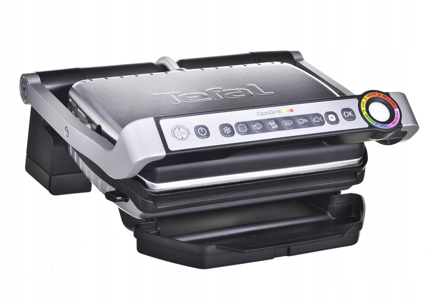 Kontaktní elektrický gril Tefal OptiGrill GC705D16 2000W (stříbrný/šedý)