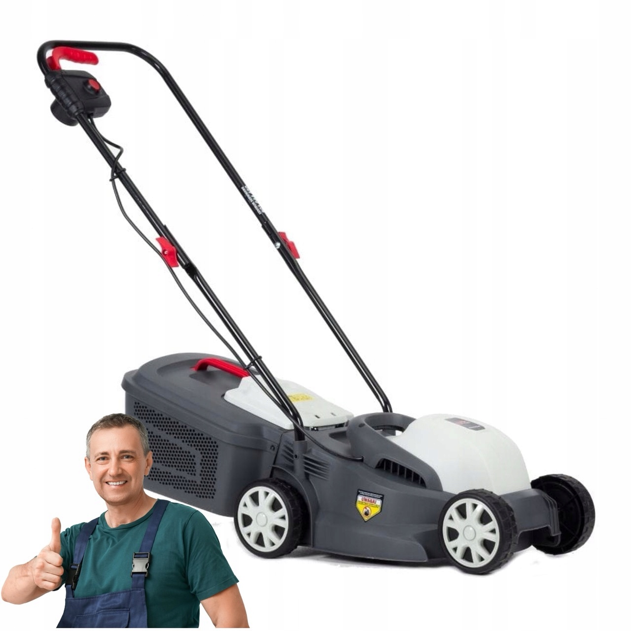 Ľahká Elektrická Kosačka Nac Malá 32 CM 27 L 1200 W Zadné Vyhadzovanie A Vyhadzovanie Do Koša