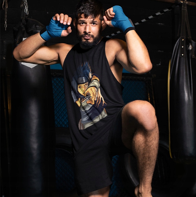 TANK TOP NARUTO SASUKE Dekolt okrągły