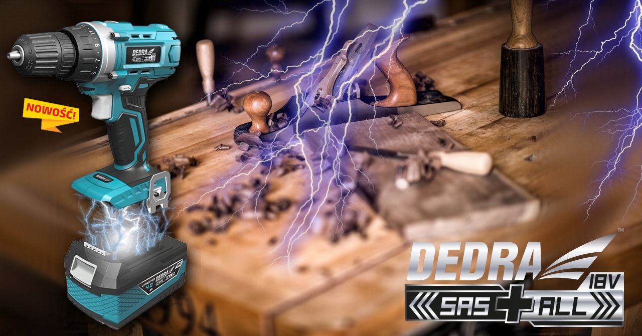 DEDRA DED7040 Wiertarko-wkrętarka Aku. SAS+ 18V Twardy moment obrotowy 35 Nm
