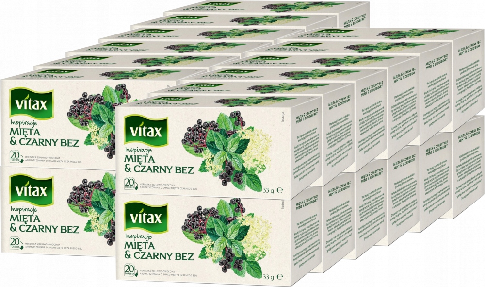 Vitax Herbata Mięta Czarny Bez 20 szt torebki x24