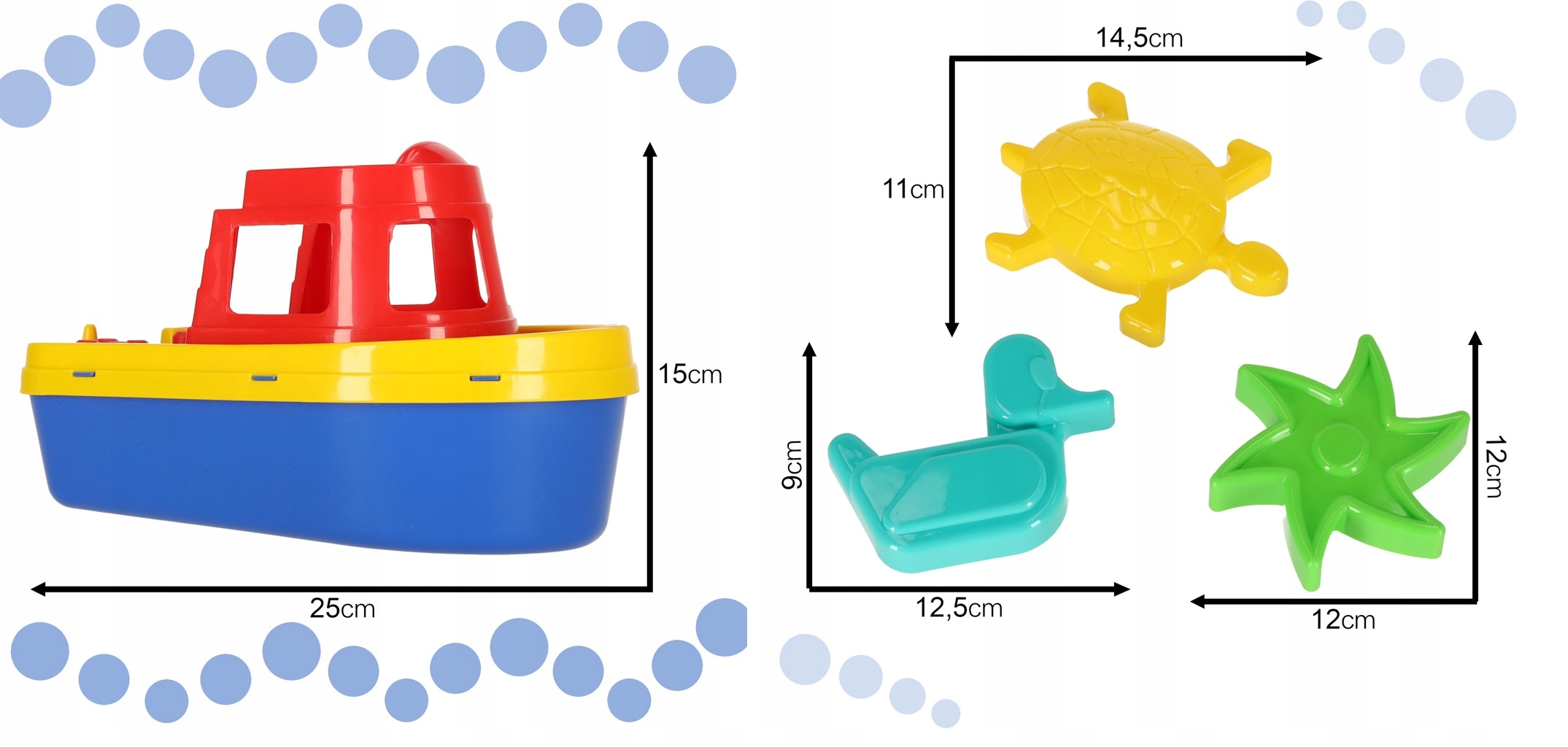 DIPLO STATEK Z FOREMKAMI ZABAWKAMI X3 DO PIASKU D-527 foremki Bohater brak