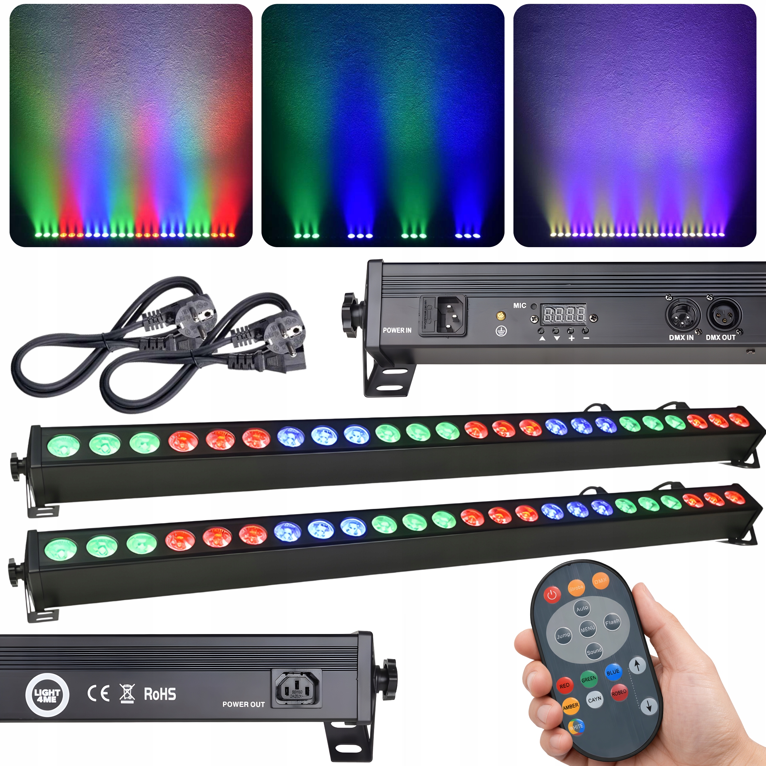 2× Belka LED Light4Me Deco Bar 24 RGB IR z pilotem 80W