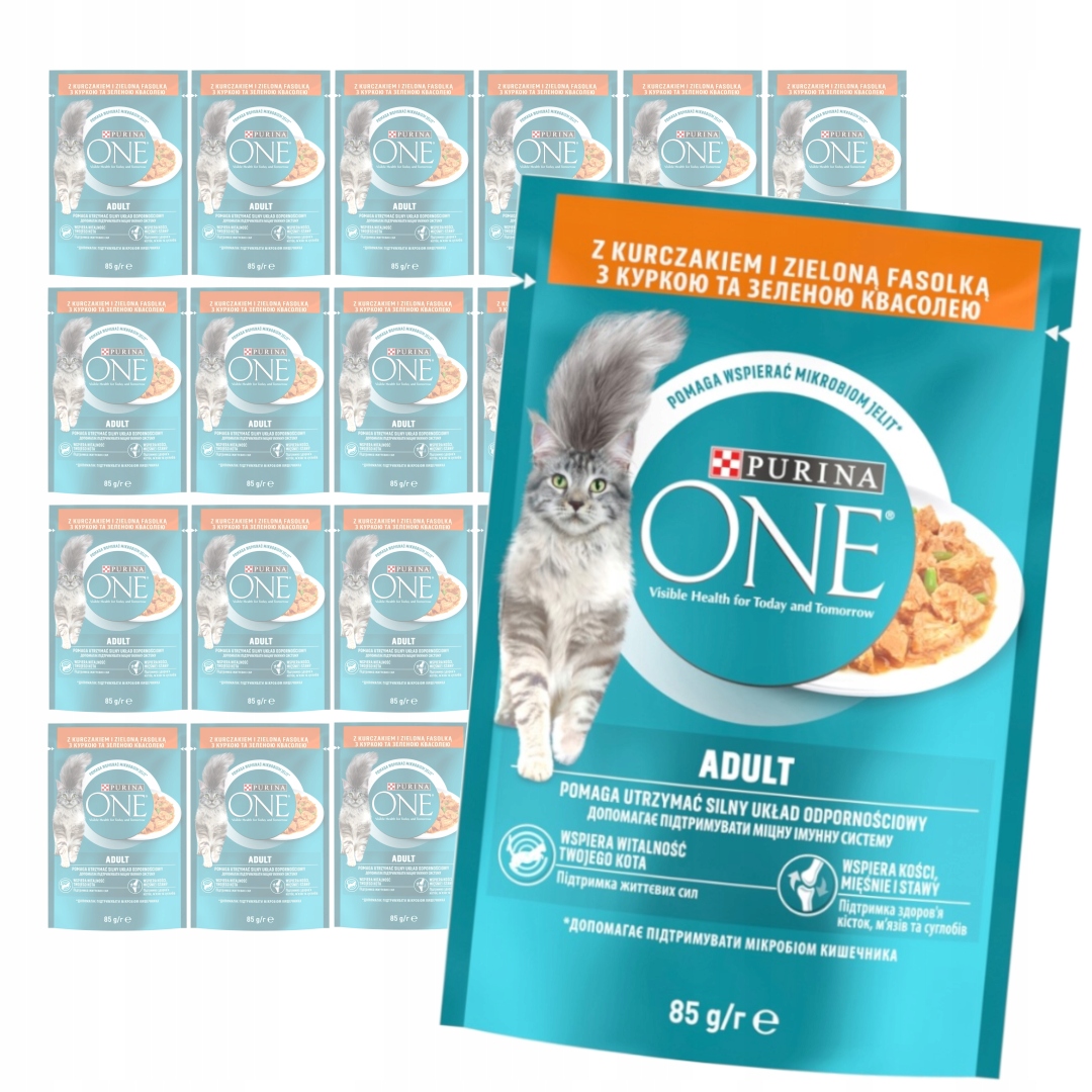 Levně Purina One Adult 24x85g Mokré Krmivo Pro Kočky s kuřecím masem a zelenými fazolkami