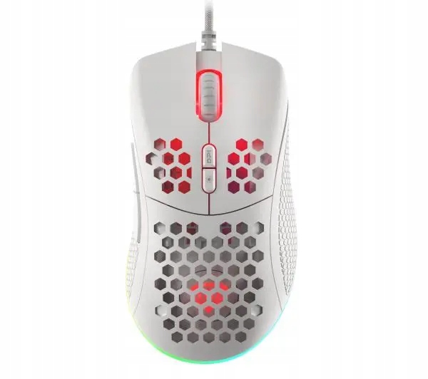 Mysz przewodowa dla gracza Genesis Krypton 555 Usb Rgb Gamingowa Biała