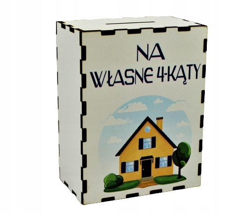 

Skarbonka Kolorowy Nadruk Na Własne 4 Kąty