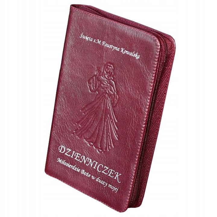 Deník kůže se zipem bordó