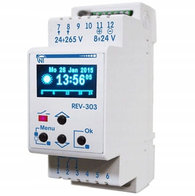 Astronomiczny zegar programowalny REV-303 16A Din