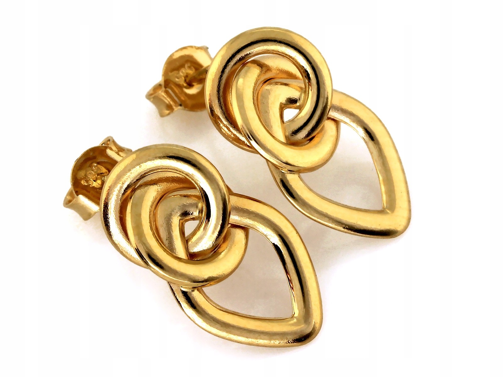 Náušnice ze zlata 585 propletené efektně na tyčince jako dárek