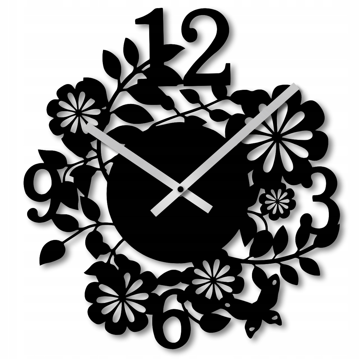 Nástěnné Hodiny 60 cm Nástěnné Hodiny Velké Ažurové Hodiny Květiny
