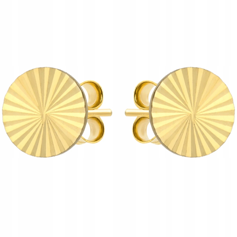 Zlaté Náušnice 585 Kulaté Na Tyči Přiléhající K Dárek