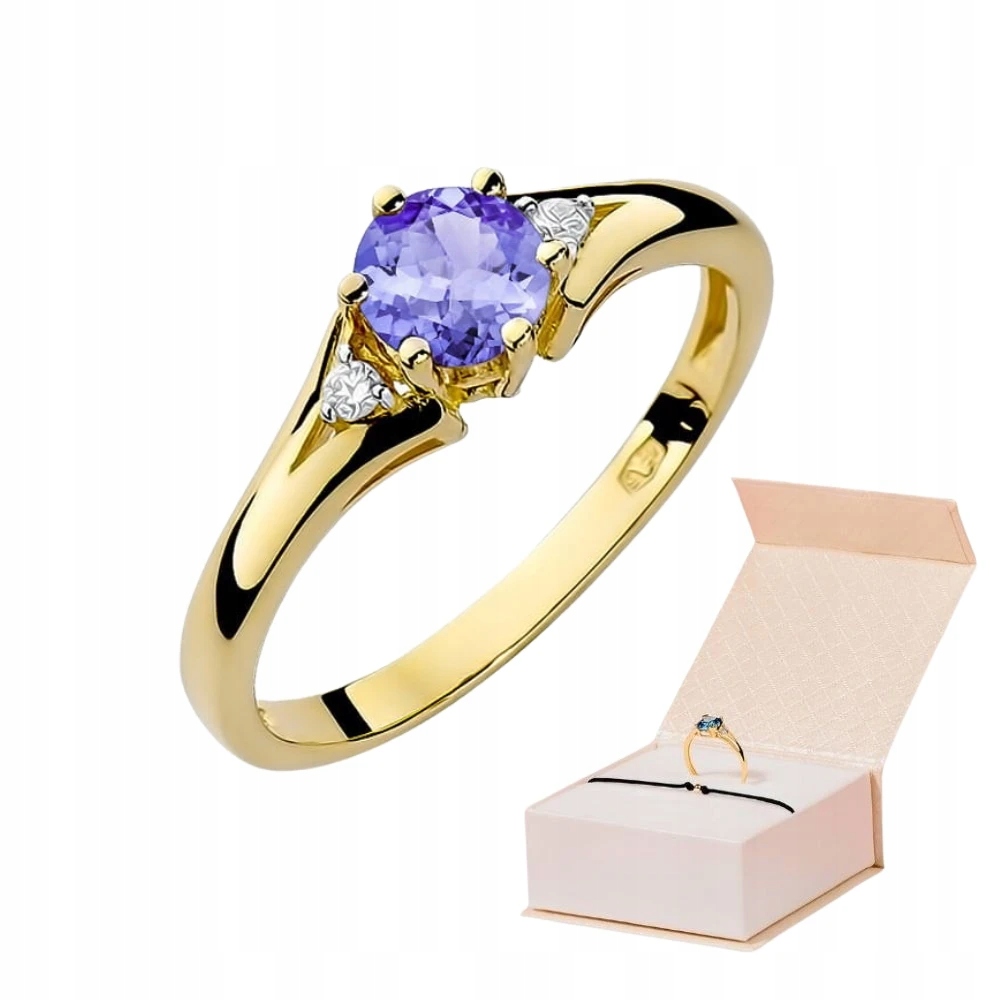 Zlatý Prstýnek S Diamantem 585 Tanzanit 0,50 ct Zlatý Náramek