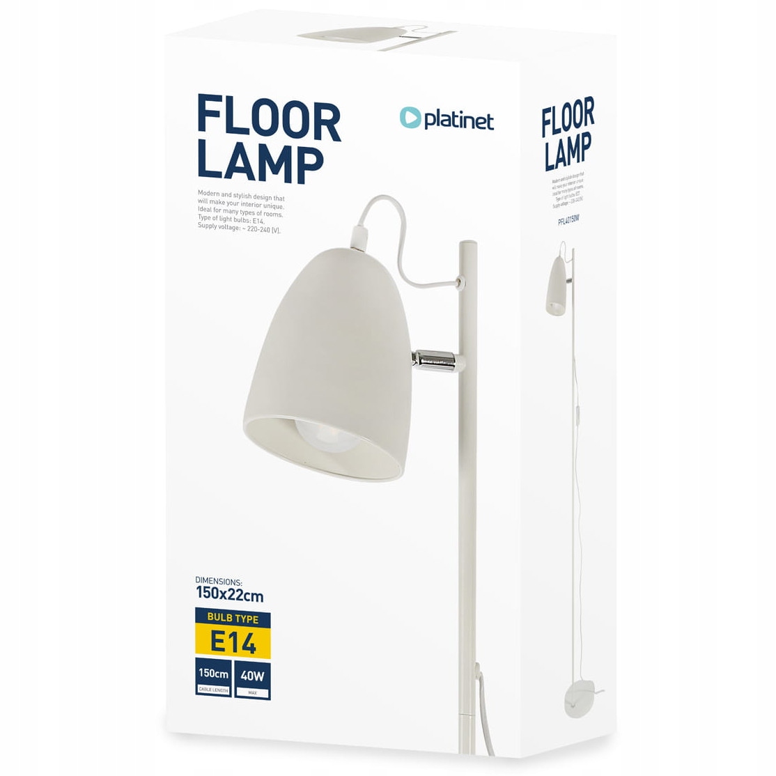 Lampa podłogowa stojąca LED do czytania nocna 40W Producent Platinet