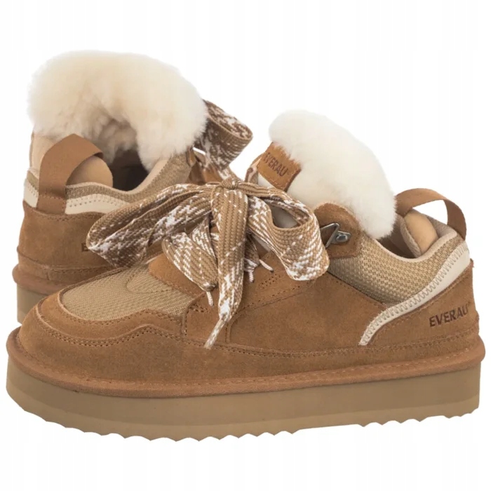 Zateplené boty Tenisky Everau Marbled EAU3023 Chestnut Hnědé