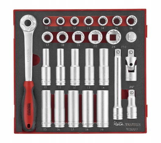 TENG TOOLS TED1227 KLUCZE NASADOWE 1/2 Kpl. 27 el.