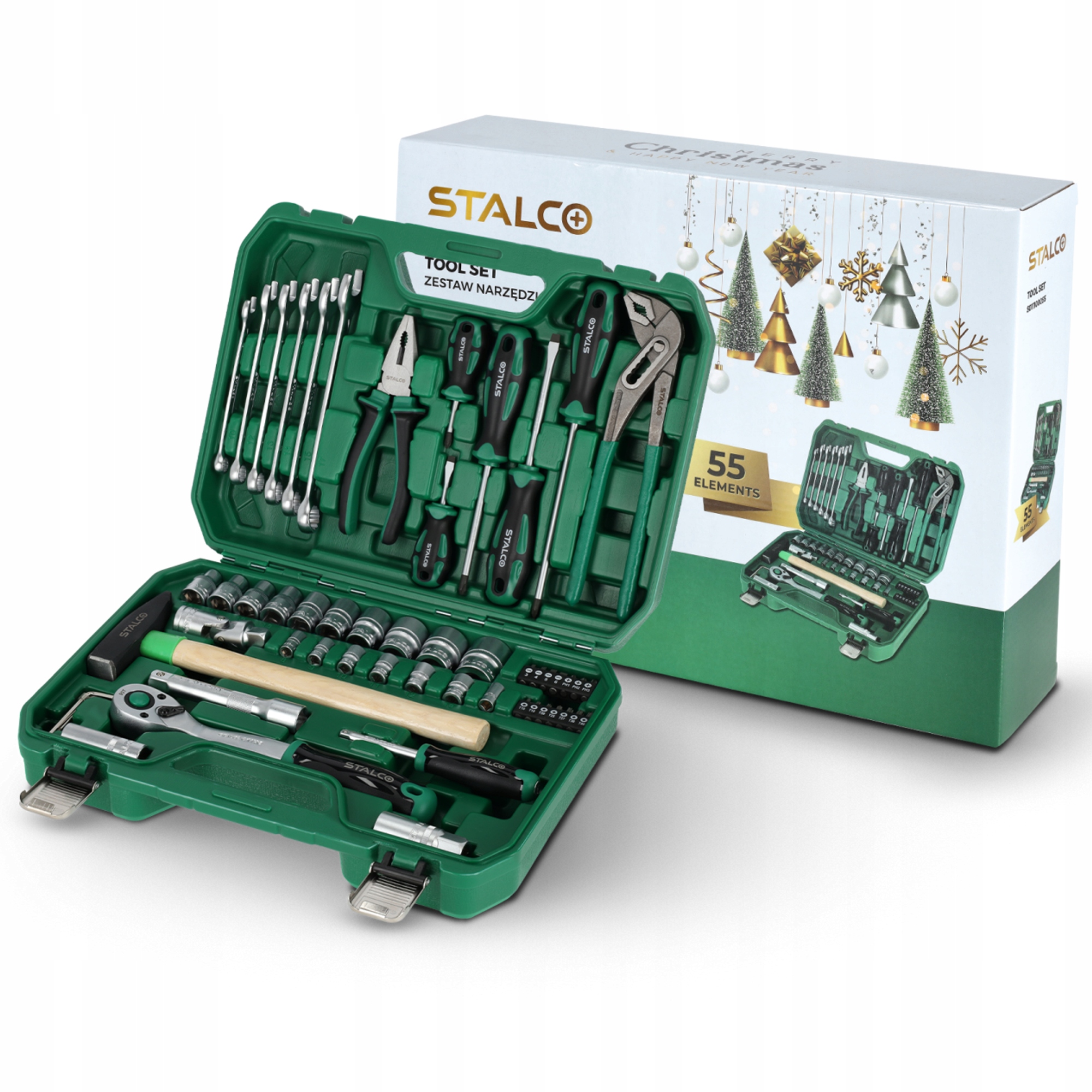 Sada Multinástrojov 1/2" 1/4" 55 Prvkov Račňa 90° Stalco
