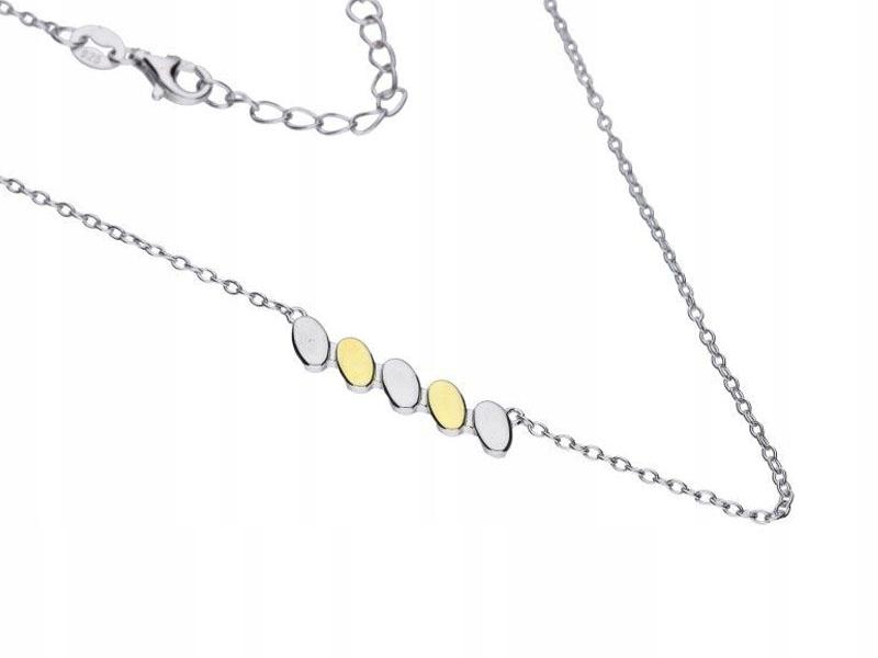 Stříbrný náhrdelník 925 s oválnými prvky 2,78 g s přívěsky, dárek