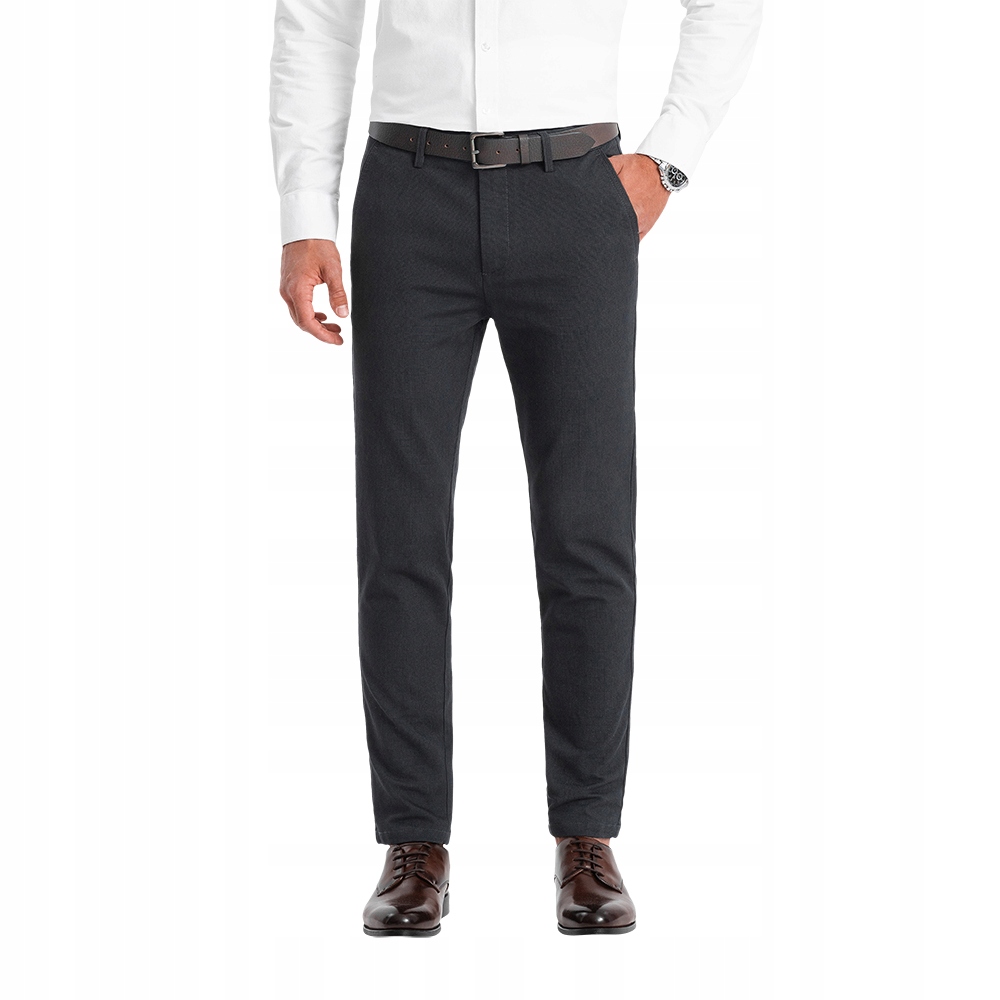 Pánské chino kalhoty s jemnou grafitovou texturou V4 OM-PACP-0188 XL