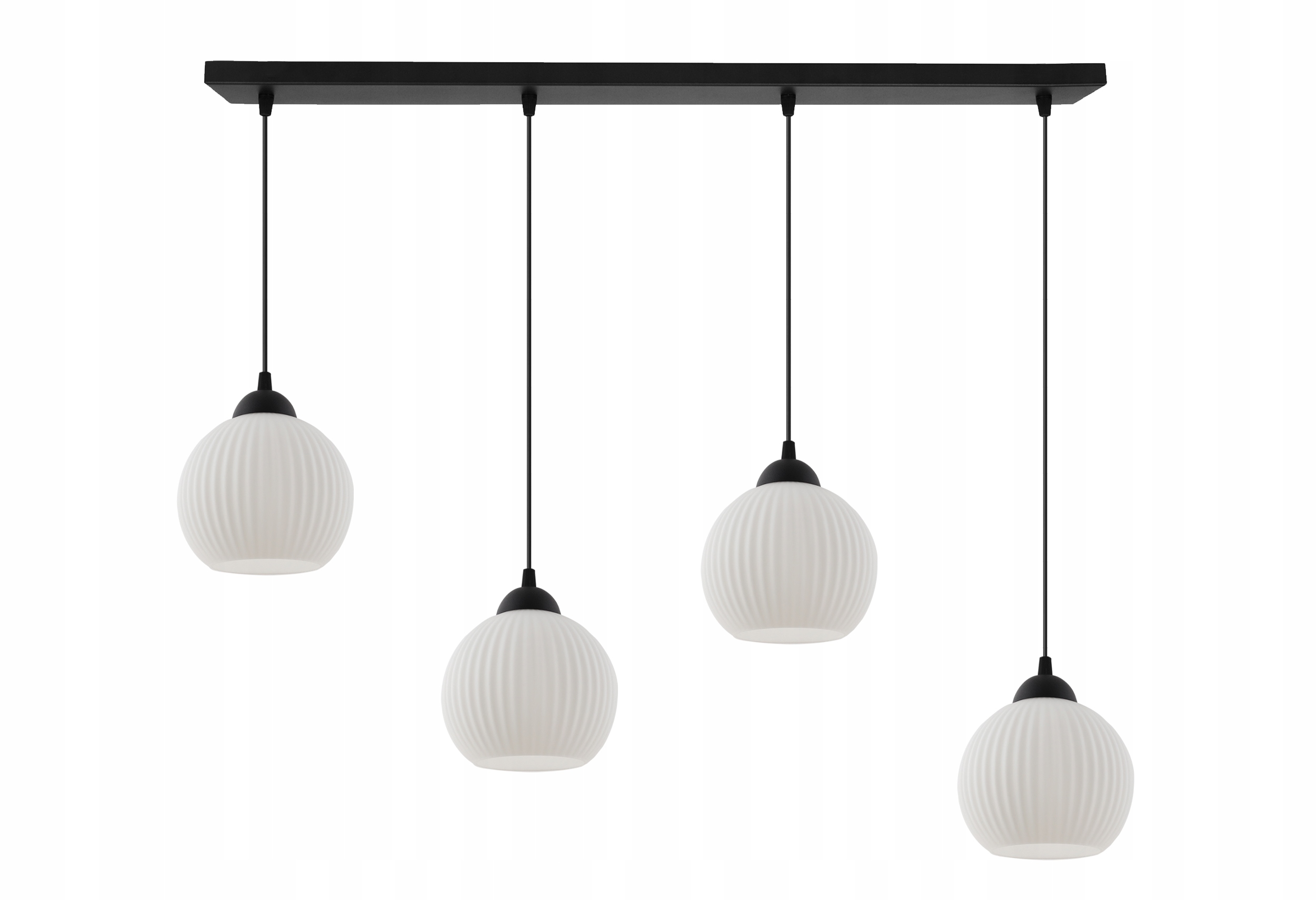 Závěsné Stropní Svítidlo Lustr Bílé Rýhované Koule Do Kuchyně Jídelny E27