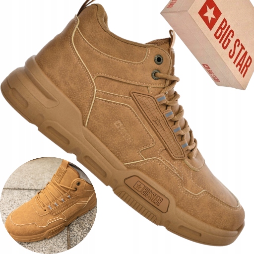 Big Star SS174281 męskie brązowe sneakersy wysokie