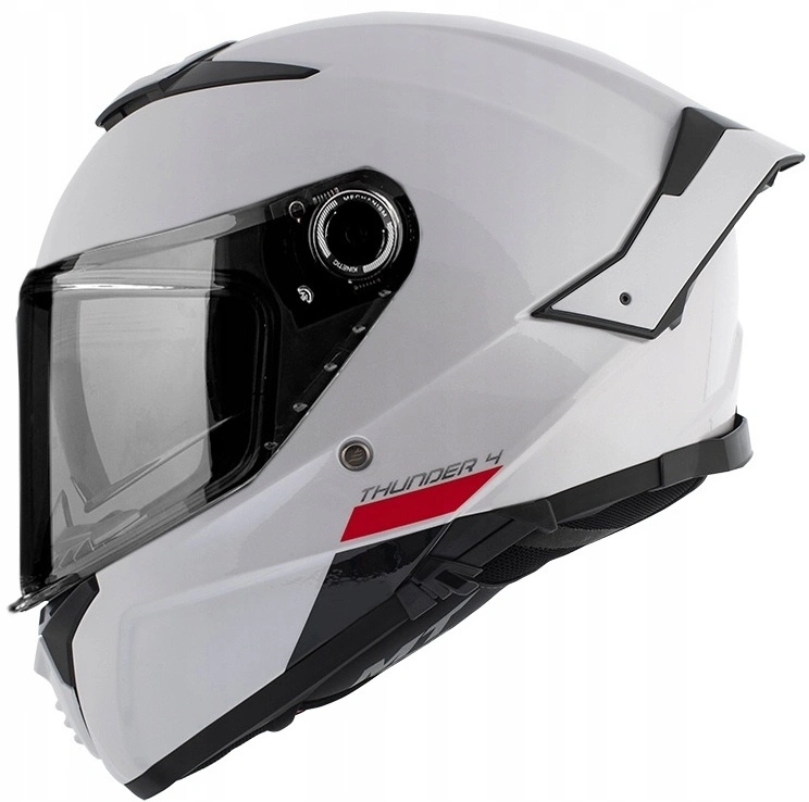 Motocyklová prilba Mt Thunder 4 Sv Solid Gloss Pearl White biela