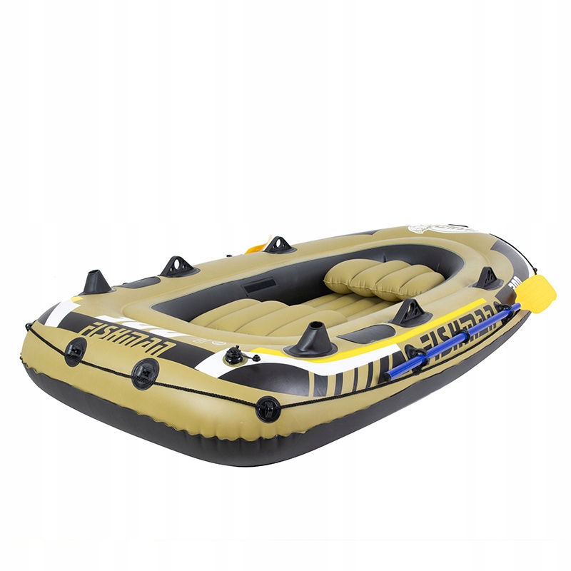 PONTON WĘDKARSKI DMUCHANY DO PŁYWANIA FISHMAN Z WIOSŁAMI 252X125 ZESTAW Model FISHMAN