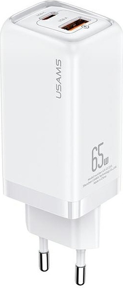 Síťová nabíječka Usams T47 1xUSB-C+1xUSB 65W Pd Fast Charging Si